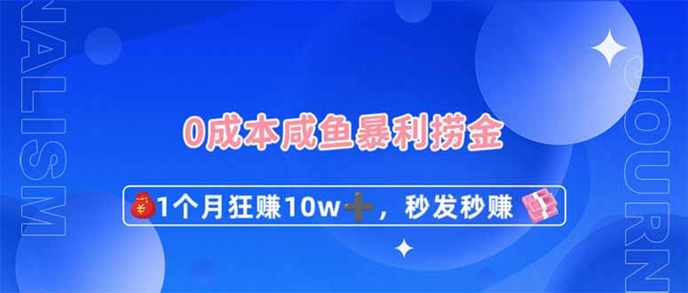 (14257期)0成本闲鱼暴利捞金,1个月狂赚10W+,秒发秒赚新玩法-小宇网络社区