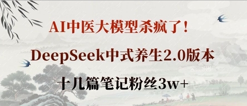 AI中医大模型杀疯了!DeepSeek中式养生2.0版本,十几篇笔记粉丝3w+-小宇网络社区