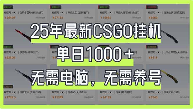 (14178期)25年最新CSGO挂机系统,单日1000+,无需电脑,无需养号,0基础可上手-小宇网络社区
