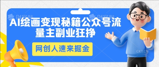 AI绘画变现秘籍：公众号流量主副业狂挣，网创人速来掘金-小宇网络社区