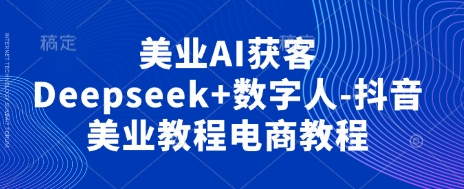 美业AI获客Deepseek+数字人-抖音美业教程电商教程-小宇网络社区