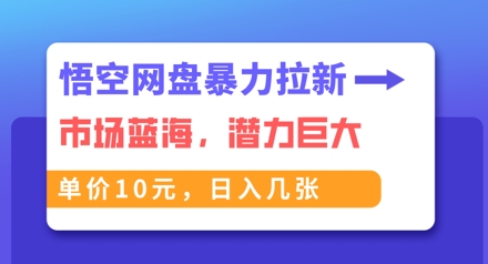 悟空网盘暴力拉新：一单10元，市场空白，日入几张-小宇网络社区