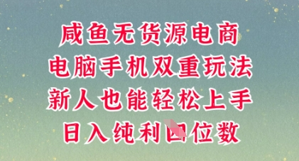 咸鱼无货源电商，多种运营方式，带你从零到一拿结果，可做代运营，也可软件一键发布【揭秘】-小宇网络社区
