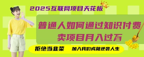 2025互联网项目天花板,普通人如何通过知识付费卖项目月入过W,拒绝当韭菜【揭秘】-小宇网络社区