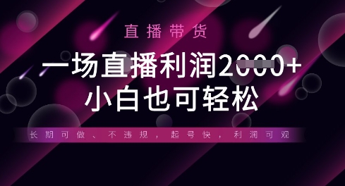 半无人直播带货，一场利润数张，适合所有平台玩法，小白也可轻松-小宇网络社区