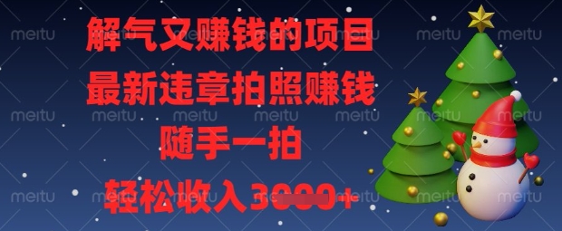 解气又挣钱的项目,最新违章拍照挣钱,随手一拍,轻松收入数张【揭秘】-小宇网络社区